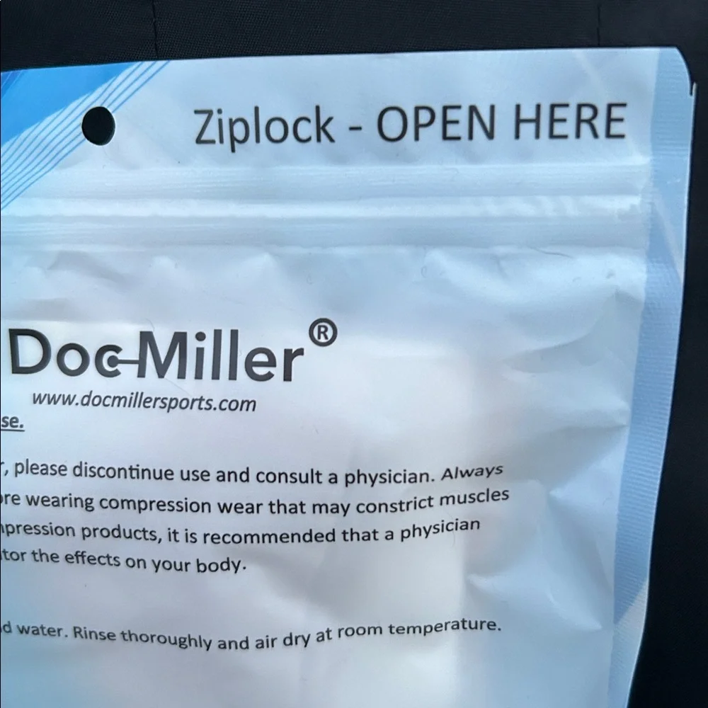 NWT MIP Unopened Doc Miller Pair Compression Socks Beige Open Toe Size L Unisex
